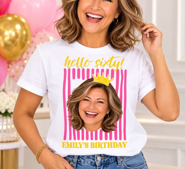 Personalized 60th Birthday T-Shirt – Custom Photo & Name