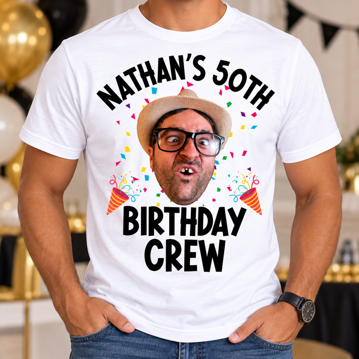 Personalized 50th Birthday T-Shirt – Custom Photo & Birthday Design