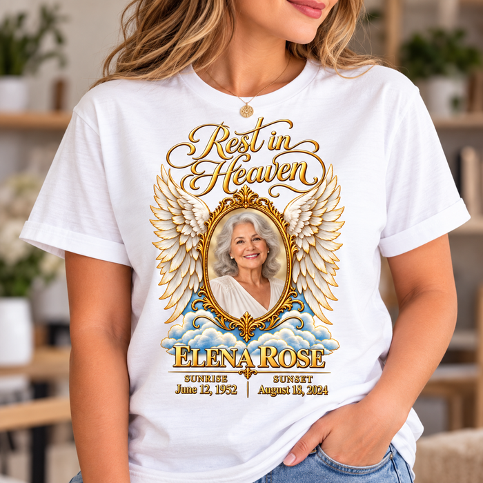 Rest in Heaven Elena Rose Memorial T-Shirt | Personalized In Loving Memory Shirt
