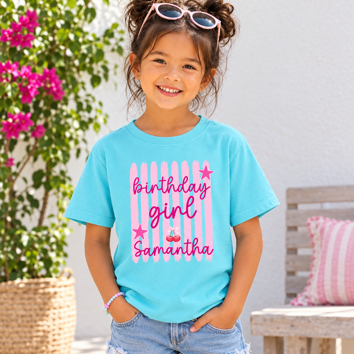 Personalized Birthday Girl T-Shirt – Custom Name & Birthday Shirt for Kids
