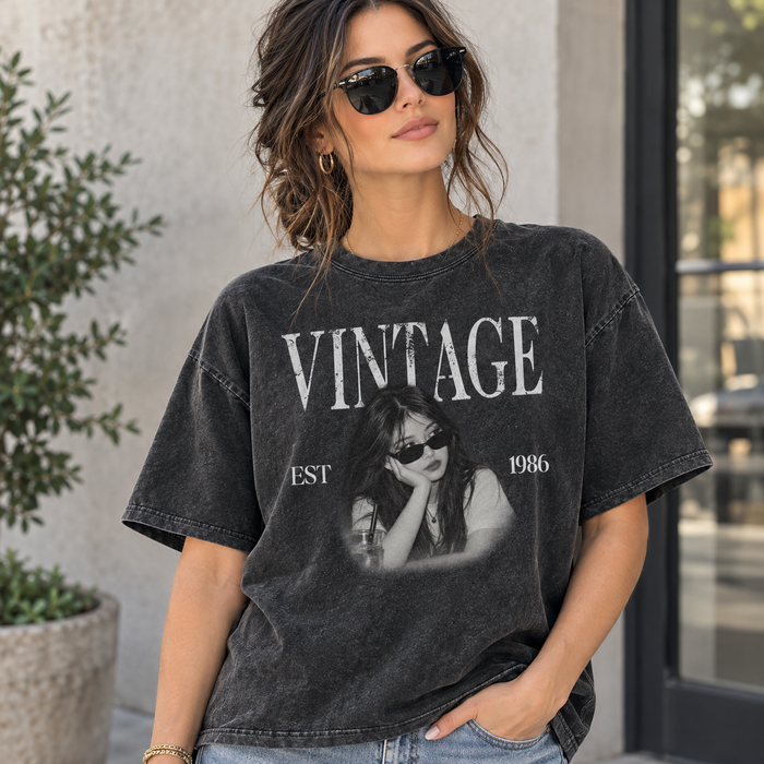 Personalized Vintage Photo T-Shirt – Custom Name & Year